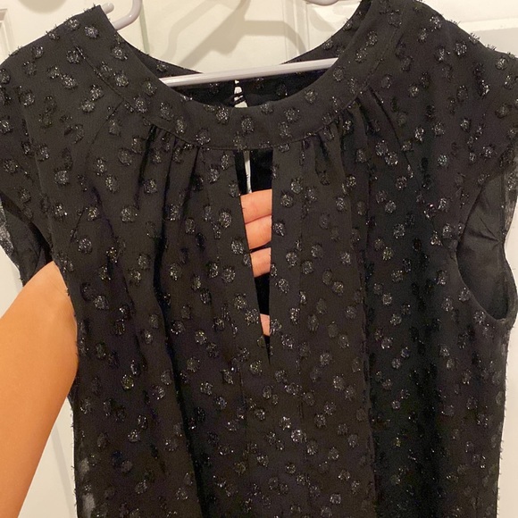 pretty black polka dots blouse with sparkles - Picture 2 of 4